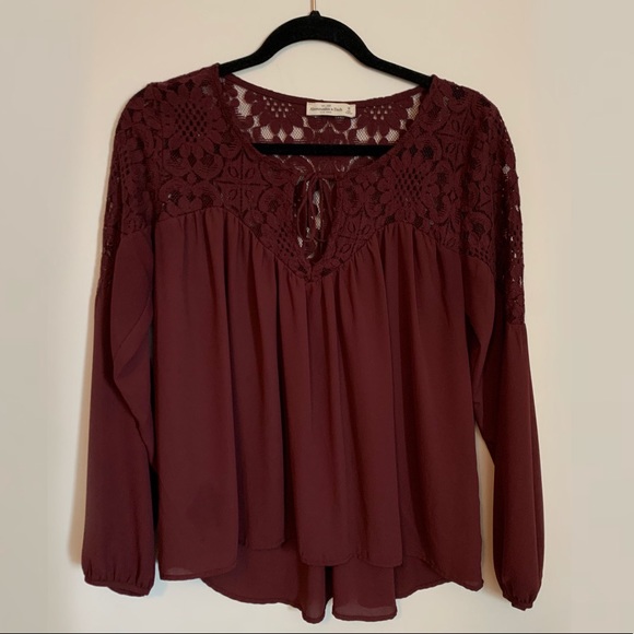 Abercrombie & Fitch Tops - abercrombie burgundy top